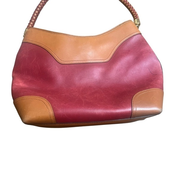 Lauren Ralph Lauren Red and Tan Leather Bag - Picture 4 of 14